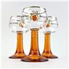 Image 2 : HOTEL SCHWAN AMBER STEM GERMAN WINE GOBLETS