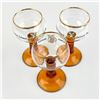 Image 6 : HOTEL SCHWAN AMBER STEM GERMAN WINE GOBLETS