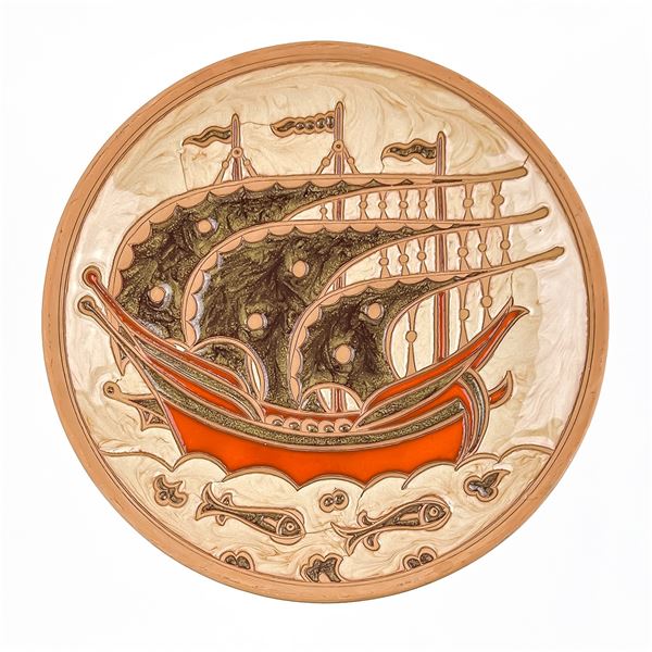 BONIS POTTERY PLATE - HAND MADE IN RHODES GREECE