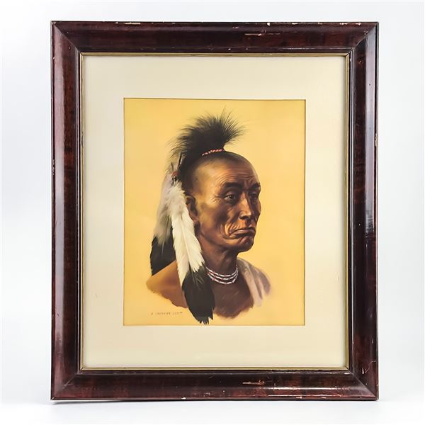 VINTAGE INDIAN BRAVE PORTRAIT BY A. SHERRIFF SCOTT