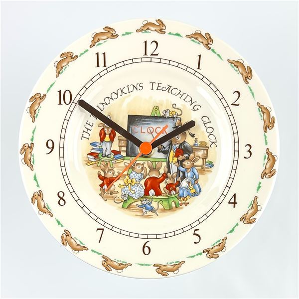 VINTAGE ROYAL DOULTON BUNNYKINS TEACHING CLOCK