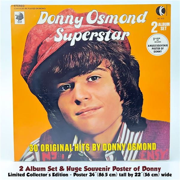 DONNY OSMOND - SUPERSTAR LP & POSTER - 2X RECORD