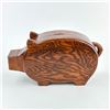 Image 4 : VTG HAND MADE WOODEN PIG PIGGY COIN BANK - 1982