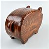Image 7 : VTG HAND MADE WOODEN PIG PIGGY COIN BANK - 1982
