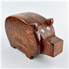 Image 8 : VTG HAND MADE WOODEN PIG PIGGY COIN BANK - 1982