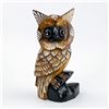 Image 1 : HAND MADE WOODEN OWL FIGURINE BIRD SCULPTURE
