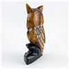 Image 3 : HAND MADE WOODEN OWL FIGURINE BIRD SCULPTURE