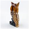 Image 5 : HAND MADE WOODEN OWL FIGURINE BIRD SCULPTURE