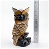 Image 9 : HAND MADE WOODEN OWL FIGURINE BIRD SCULPTURE