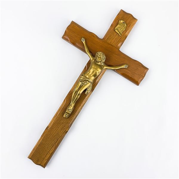 VTG JESUS CHRIST WOOD CRUCIFIX CROSS SCULPTURE