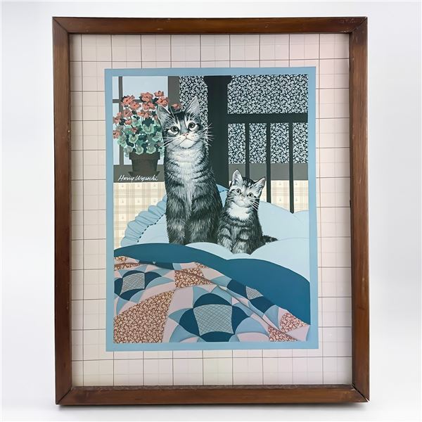 VINTAGE HARRY WYSOCKI CAT KITTEN WALL ART PICTURE