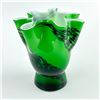 Image 3 : VTG CASED ART GLASS HANDKERCHIEF VASE SCULPTURE