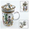 Image 1 : PORCELAIN TEA MUG CUP - ASIAN WOMEN ART DESIGN