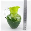 Image 12 : VINTAGE MCM HAND BLOWN GREEN ART GLASS PITCHER