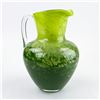 Image 5 : VINTAGE MCM HAND BLOWN GREEN ART GLASS PITCHER