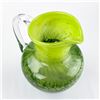 Image 6 : VINTAGE MCM HAND BLOWN GREEN ART GLASS PITCHER