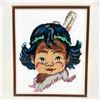 Image 6 : PAIR OF FRAMED PETIT POINT FIRST NATIONS BOY & GIRL