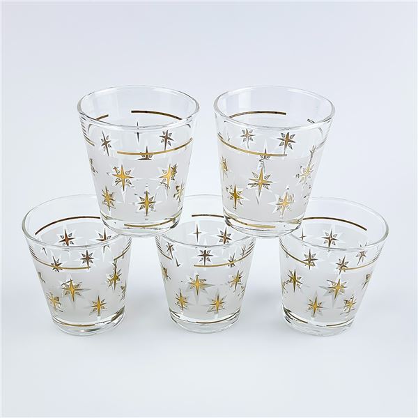 MID CENTURY DOMINION ATOMIC STARBURST GLASSES