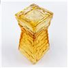 Image 12 : VINTAGE AMBER ART GLASS ICE BARK FLOWER VASE