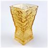Image 3 : VINTAGE AMBER ART GLASS ICE BARK FLOWER VASE