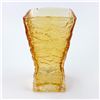 Image 4 : VINTAGE AMBER ART GLASS ICE BARK FLOWER VASE
