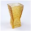 Image 7 : VINTAGE AMBER ART GLASS ICE BARK FLOWER VASE