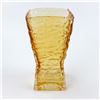 Image 8 : VINTAGE AMBER ART GLASS ICE BARK FLOWER VASE