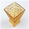 Image 9 : VINTAGE AMBER ART GLASS ICE BARK FLOWER VASE