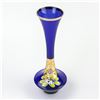 Image 1 : VTG BOHEMIAN CZECH COBALT BLUE FLOWER BUD VASE