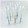Image 2 : 8 HAND BLOWN TWISTED STEM CHAMPAGNE FLUTES