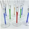 Image 3 : 8 HAND BLOWN TWISTED STEM CHAMPAGNE FLUTES