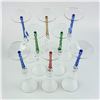 Image 6 : 8 HAND BLOWN TWISTED STEM CHAMPAGNE FLUTES
