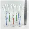 Image 8 : 8 HAND BLOWN TWISTED STEM CHAMPAGNE FLUTES