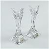 Image 1 : PAIR MIKASA ROSE PETAL TAPER CRYSTAL CANDLE STICKS