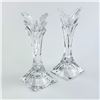 Image 3 : PAIR MIKASA ROSE PETAL TAPER CRYSTAL CANDLE STICKS