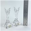 Image 7 : PAIR MIKASA ROSE PETAL TAPER CRYSTAL CANDLE STICKS