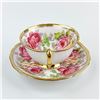 Image 2 : VINTAGE MAYFAIR CABBAGE ROSE TEACUP & SAUCER SET