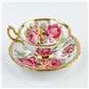 Image 3 : VINTAGE MAYFAIR CABBAGE ROSE TEACUP & SAUCER SET