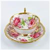 Image 4 : VINTAGE MAYFAIR CABBAGE ROSE TEACUP & SAUCER SET
