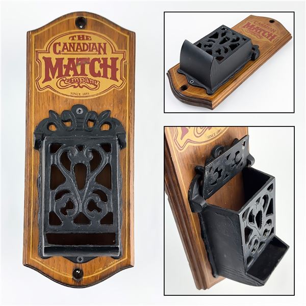VTG CANADIAN MATCH CO. CAST IRON MATCH HOLDER