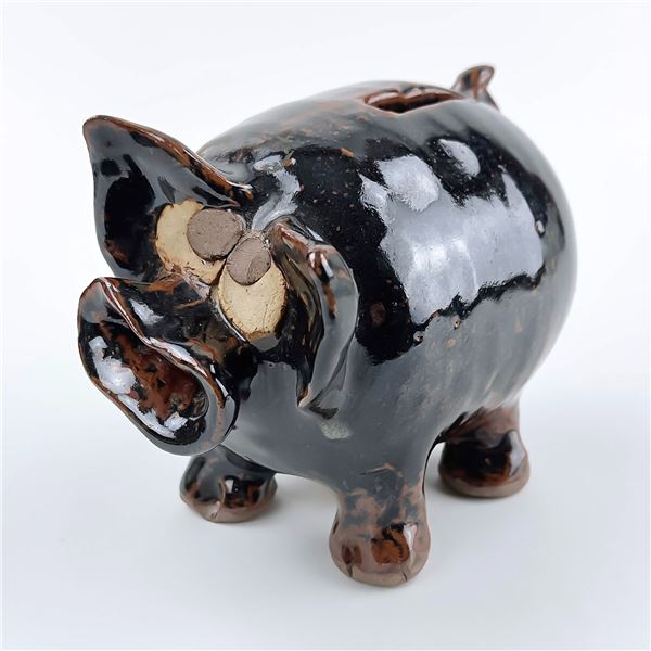 COLLECTIBLE STONEWARE ART POTTERY PIG PIGGY BANK