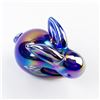 Image 7 : IRIDESCENT COBALT BLUE GLASS BUNNY PAPERWEIGHT