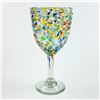 Image 4 : PAIR OF HAND BLOWN CONFETTI GLASS WINE GOBLETS
