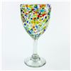 Image 5 : PAIR OF HAND BLOWN CONFETTI GLASS WINE GOBLETS
