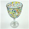 Image 9 : PAIR OF HAND BLOWN CONFETTI GLASS WINE GOBLETS