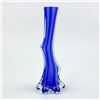 Image 3 : COBALT BLUE CASED ART GLASS SOLIFLORE FLOWER VASE