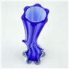 Image 5 : COBALT BLUE CASED ART GLASS SOLIFLORE FLOWER VASE