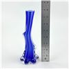 Image 9 : COBALT BLUE CASED ART GLASS SOLIFLORE FLOWER VASE