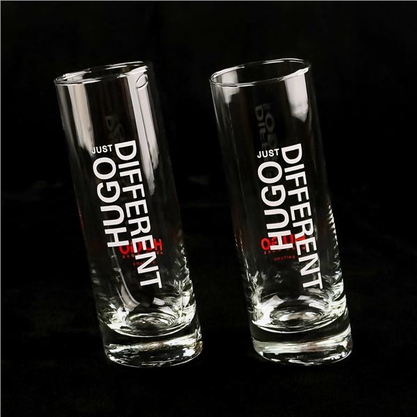 2 HUGO BOSS JUST DIFFERENT PARFUMS SLANT GLASSES