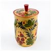 Image 3 : RUSSIAN KHOKHLOMA WOODEN FOLK ART CANISTER